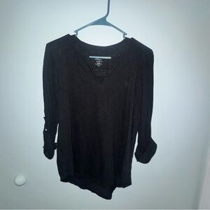 LOFT Black V-Neck Blouse